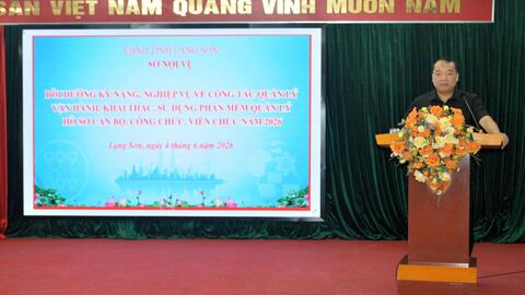 Sở Nội vụ tỉnh Lạng Sơn tổ chức lớp bồi dưỡng kỹ năng, nghiệp vụ về công tác quản lý, vận hành, khai thác, sử dụng phần mềm Quản lý hồ sơ cán bộ, công chức, viên chức cho cán bộ, công chức các Sở, ban, ngành tỉnh và UBND các xã, phường trên địa bàn tỉnh năm 2026