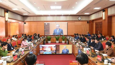 Hội đồng Bầu cử quốc gia tổ chức Hội nghị toàn quốc quán triệt Chỉ thị của Bộ Chính trị triển khai công tác bầu cử đại biểu Quốc hội khóa XVI và đại biểu HĐND các cấp nhiệm kỳ 2026 - 2031